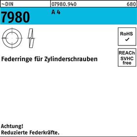 Federring DIN 7980 f.Zylinderschrauben 4 A 4 1000 Stück - VPE: 1000