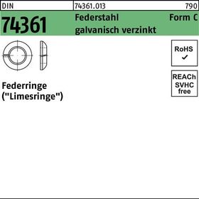 Federring DIN 74361 C 20,5 Federstahl galv.verz. 100 Stück - VPE: 100