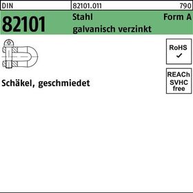 Schäkel DIN 82101 A 1 Stahl galv.verz. 25 Stück - VPE: 25