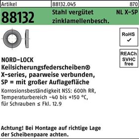 Unterlegscheibe R 88132 NLX 8 SP Sta vergütet zinklamellenb. 200St. NORD-LOCK - VPE: 200