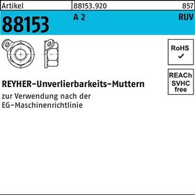 Unverlierbarkeitsmutter R 88153 M12 A 2 10 Stück - VPE: 10