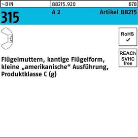 Flügelmutter R 88215 M4 A 2 100 Stück - VPE: 100