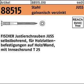 Justierschraube R 88515 JUSS 6x120/T25 Stahl galv.verz. 100St. FISCHER - VPE: 100