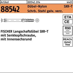 Rahmendübel R 88542 SXR 10x180 T Schraube Sta verz./Dübel-Nylon 50St. FISCHER - VPE: 50
