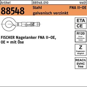 Nagelanker R 88549 Öse FNA II 6x25 OE Stahl galv.verz. 50St. FISCHER - VPE: 50