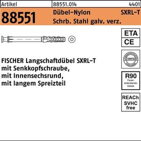 Langschaftdübel R 88551 SXRL 10x230 T Schr.Sta verz./Dübel-Nylon 50St. FISCHER - VPE: 50
