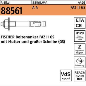 Ankerbolzen R 88561 FAZ II 8/10 GS A 4 50 Stück FISCHER - VPE: 50
