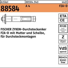 Durchsteckanker R 88584 ZYKON FZA-D 12x 80 M8D/30 A 4 25 Stück FISCHER - VPE: 25