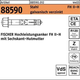 Hochleistungsanker R 88590 FH II 12/25 H Stahl galv.verz. 50St. FISCHER - VPE: 50