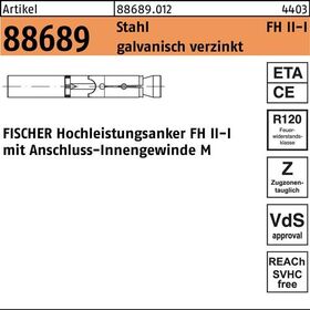 Hochleistungsanker R 88689 FH II 12/M 8 I Stahl galv.verz. 25St. FISCHER - VPE: 25