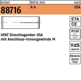 Einschlaganker R 88716 USA M12 A 4 50 Stück UPAT - VPE: 50