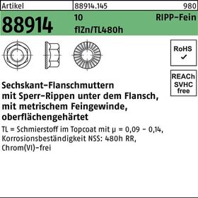 Sechskantflanschmutter R 88914 Sperr-Ripp M14x1,5 10 flZnnc 480h-L 100St. - VPE: 100