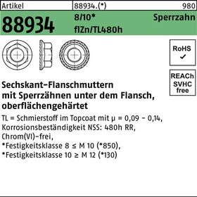 Sechskantflanschmutter R 88934 Sperrzahn M8 8 flZnnc 480h-L 200St. - VPE: 200