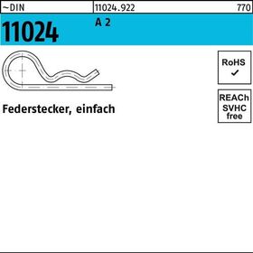 Federstecker DIN 11024 DrahtD. 6 A 2 einfach 25 Stück - VPE: 25