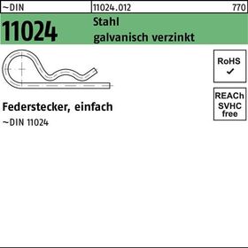 Federstecker DIN 11024 DrahtD. 4 Stahl einfach gal Zn 100 Stück - VPE: 100