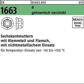 Sechskantmutter EN 1663 Klemmteil/Flansch M12 8 galv.verz. 100 Stück - VPE: 100