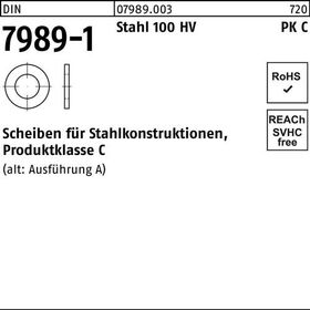 Unterlegscheibe DIN 7989-1 27/30x 50x8 Stahl 100HV 50 Stück - VPE: 50