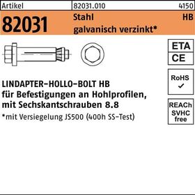 Hohlraumdübel R 82031 6-ktschraube HB 12-3 (100/69) 8.8 galv.verz. 1St.