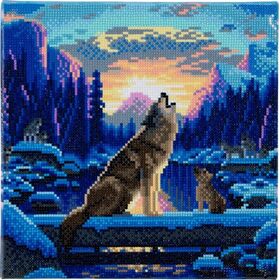 Crystal Art Heulende Wölfe 30x30 cm