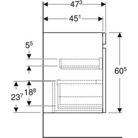 Geberit Unterschrank RENOVA PLAN für MWT, 1 Schublade 538x605x473mm lava