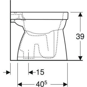 Geberit Stand-Flachspül-WC RENOVA Rimfree, Abgang vertikal weiß