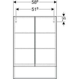 Geberit Spiegelschrank RENOVA PLAN 2 Türen, 588x850mm lava lackiert matt