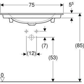 Geberit Möbelwaschtisch ONE weiß, ohne Hahnloch 750x480mm