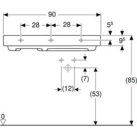 Geberit Waschtisch ONE weiß mit Hahnloch 900x480mm Ablage links