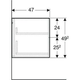Geberit Seitenschrank ONE 2 Schub 450x492x470mm lava lackiert matt