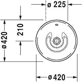 Duravit Aufsatzbecken BACINO m ÜL o HLB d= 420 ohne Hahnloch weiß WG