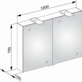 Keuco Spiegelschrank 25 ROYAL Vorb 1000x720x150mm si-gb-elo A++ KEUCO