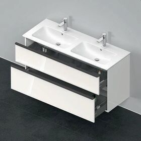 Duravit Waschtischunterbau D-NEO 625x1280x462mm 1 Ausz. 1 Schubk. we hgl