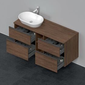 Duravit Waschtischunterbau D-NEO 644x1400x550mm 4 Schubk Be li NB dunkel