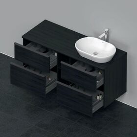 Duravit Waschtischunterbau D-NEO 644x1400x550mm 4 Schubk Be re Ei schwarz