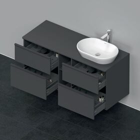 Duravit Waschtischunterbau D-NEO 644x1400x550mm 4 Schubk Be re grap matt