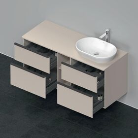 Duravit Waschtischunterbau D-NEO 644x1400x550mm 4 Schubk Be rechts taupe