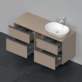 Duravit Waschtischunterbau D-NEO 644x1400x550mm 4 Schubk Be rechts leinen