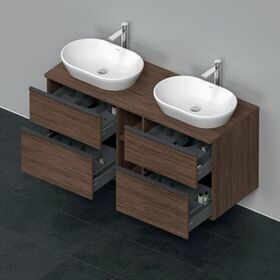 Duravit Waschtischunterbau D-NEO 644x1400x550mm 4 Schubk Be beids NB dkl