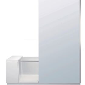 Duravit Badewanne SHOWER & BATH 170x75 Nische weiß Tür Spiegelglas links