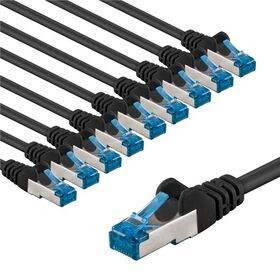 CAT 6A Patchkabel, S/FTP (PiMF), 2 m, schwarz, 10er-Set, 2m- VPE: 1