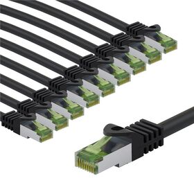 GHMT-zertifiziertes CAT 8.1 Patchkabel, S/FTP (PiMF), 1 m, grau, 10er-Set, 1m- VPE: 1