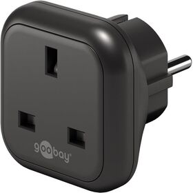 Reiseadapter UK auf Europa, schwarz- VPE: 1