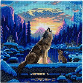 Crystal Art Heulende Wölfe 30x30 cm