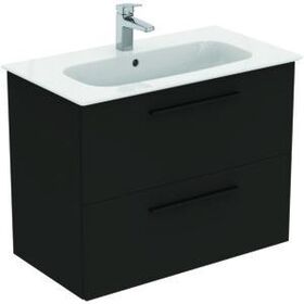 IDS Waschtisch/Möbel-Paket i.life A 80cm, Griff Schwarz Carbongrau matt IDEAL STANDARD