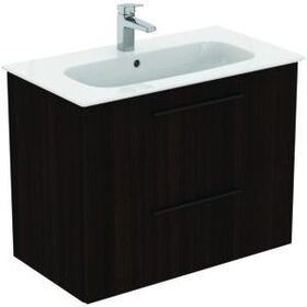 IDS Waschtisch/Möbel-Paket i.life A 80cm, Griff Schwarz Coffee Oak IDEAL STANDARD
