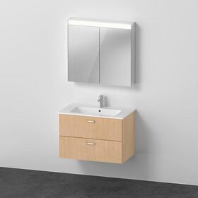 DU XBase Möbel-Set 830x490mm, WT,WTU m. Schubk.2, Spiegelschr., Eiche Natur