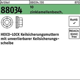 Keilsicherungsmutter R 88034 HLM-10 10 flZnnc 50St. HEICO - VPE: 50