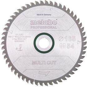 Kreissägeblatt multi cut professional D165x2,2/1,4xB20mm Z.54 FZ/TZ 5Grad neg
