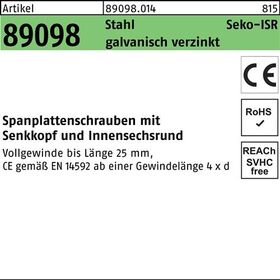 Spanplattenschraube R 89098 SEKO VG ISR 4,5x45/27 -T20 galv.verz. 200St. FS - VPE: 200