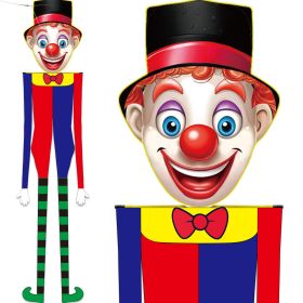 Bdt Drachen, Einleiner, Kite für Kind und Erwachsene *Clown* inkl. 30m Leine, 64x314cm